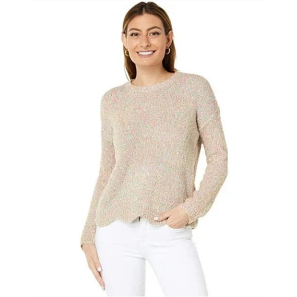 Lilly Pulitzer Gliana Sparkle Sweater Rainbow Metallic Small